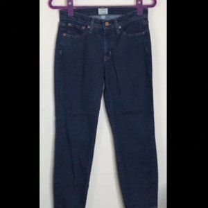 J Crew 8” Toothpick Dark Wash Jeans Size 27P